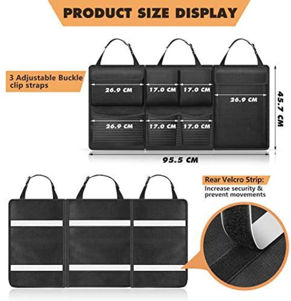 3Pcs Car Trunk Hanging Storage Organizer | Large Capacity Backseat Bag for Interior Car Accessories