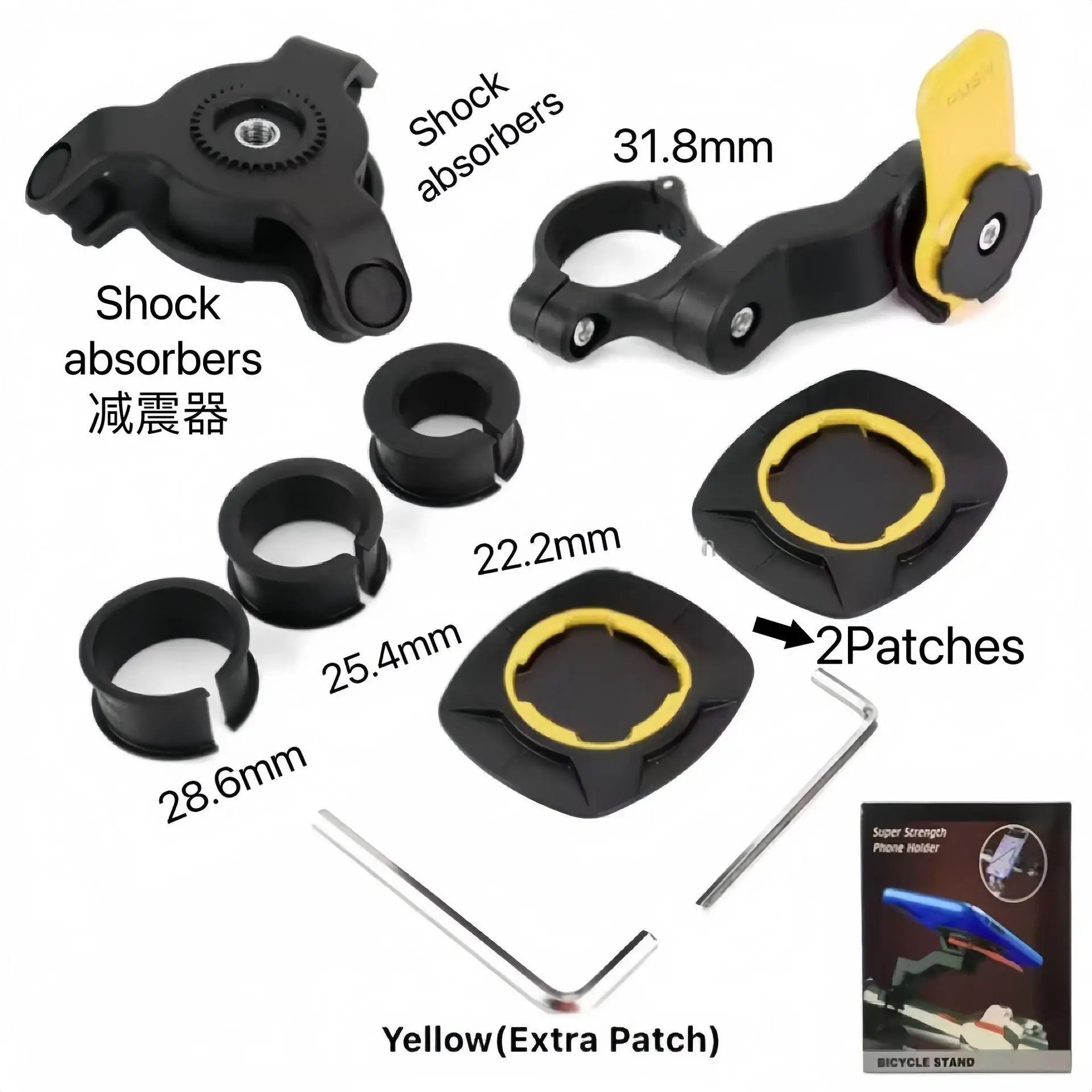 Xiaomi Motorcycle & Bicycle Phone Holder | Shock Absorber Handlebar Mount with Self-Lock & Vibration Damper