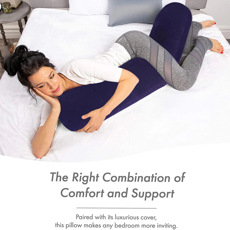 Inflatable Positioning Pillow – Soft Velvet Body Support Cushion for Comfort and Relaxation
