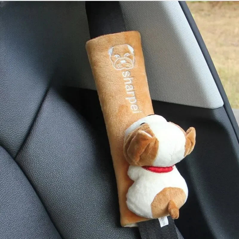 Plush Car Seat Belt Shoulder Pad – Cute Universal Comfort Cover for Adults & Kids