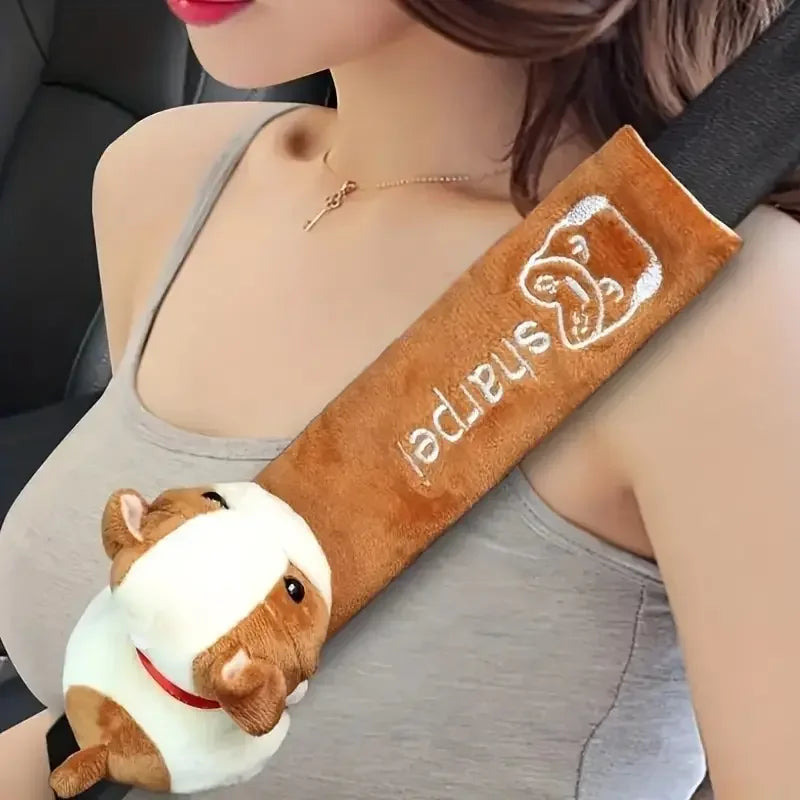 Plush Car Seat Belt Shoulder Pad – Cute Universal Comfort Cover for Adults & Kids