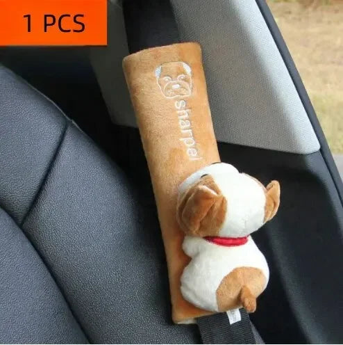 Plush Car Seat Belt Shoulder Pad – Cute Universal Comfort Cover for Adults & Kids