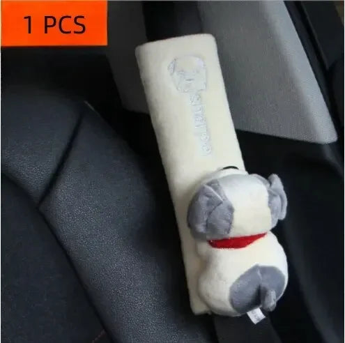Plush Car Seat Belt Shoulder Pad – Cute Universal Comfort Cover for Adults & Kids